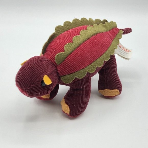Gund Aaah Dinosaur Adam Mini Plush Ankylosaurus Corduroy Red Dino Sound Toy - Picture 8 of 8